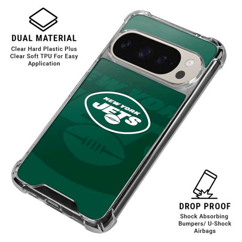 NFL New York Jets Double Vision Pixel 9/9 Pro Clear Case